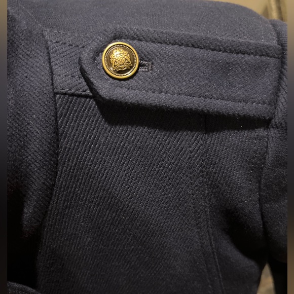 Talbots Knit Band/Military Blazer Navy with Bronze Crest Buttons Size 14 - Picture 4 of 10